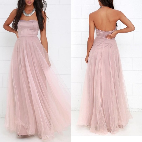 Lulu’s Maxi Dress Women’s‎ sz. S Mauve  Sleeveless Prom Gown Dance of Dalliance - Picture 1 of 15